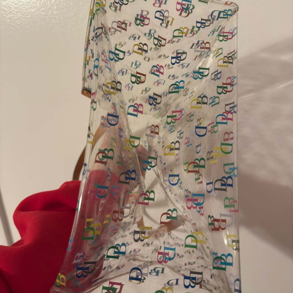 Dooney & Bourke Colorful Logo Tote with Tan Straps - Picture 9 of 10